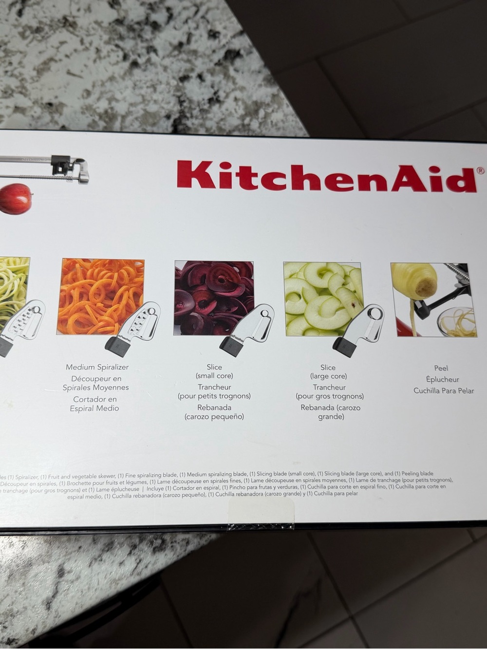 KitchenAid: 5-Blade Spiralizer w/Peel, Core & Slice Attachment for Stand Mixer - Picture 2 of 5